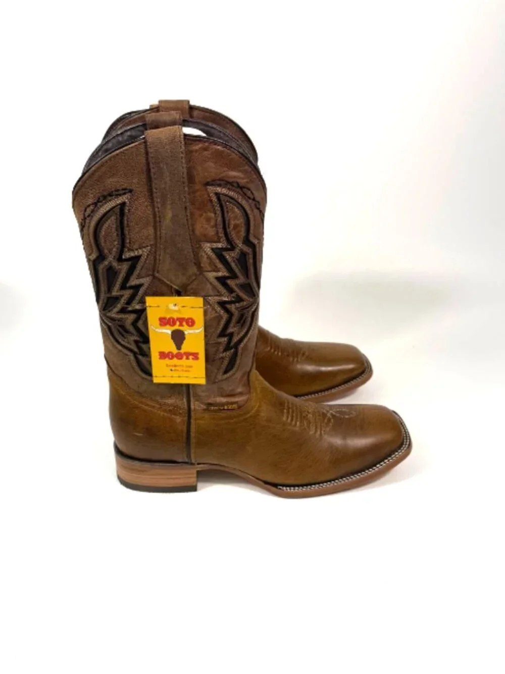 Soto Boots Men's Broad Square Toe Cowboy Boots Sz 10.5